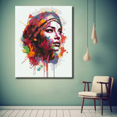 Painting by Numbers Woman Portrait Abstract in Color